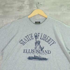 Prairie Mountain Statue of Liberty Ellis Island Tee L Grey Souvenir